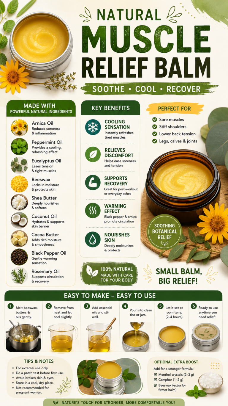 DIY Natural Muscle Relief Balm Recipe for Sore Muscles and Post Workout Recovery