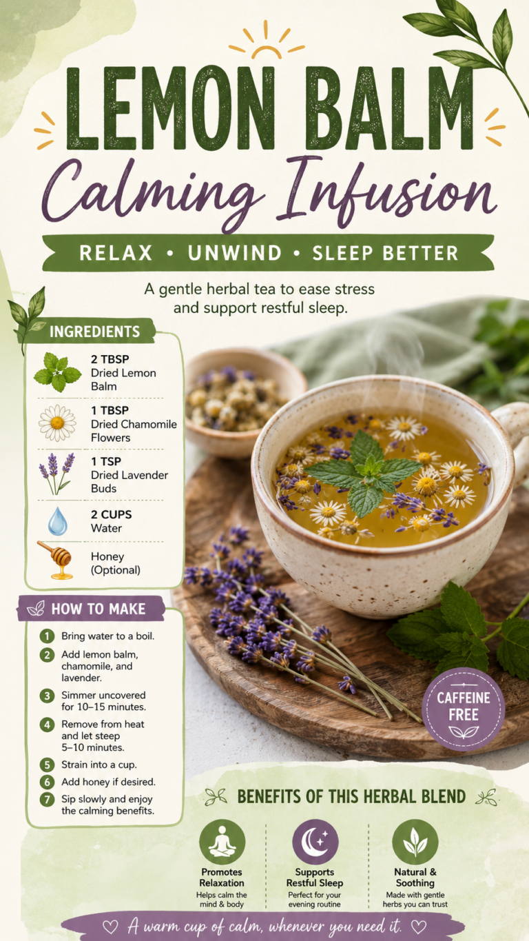 Lemon Balm Tea Recipe for Stress Relief, Relaxation  Better Sleep Naturally