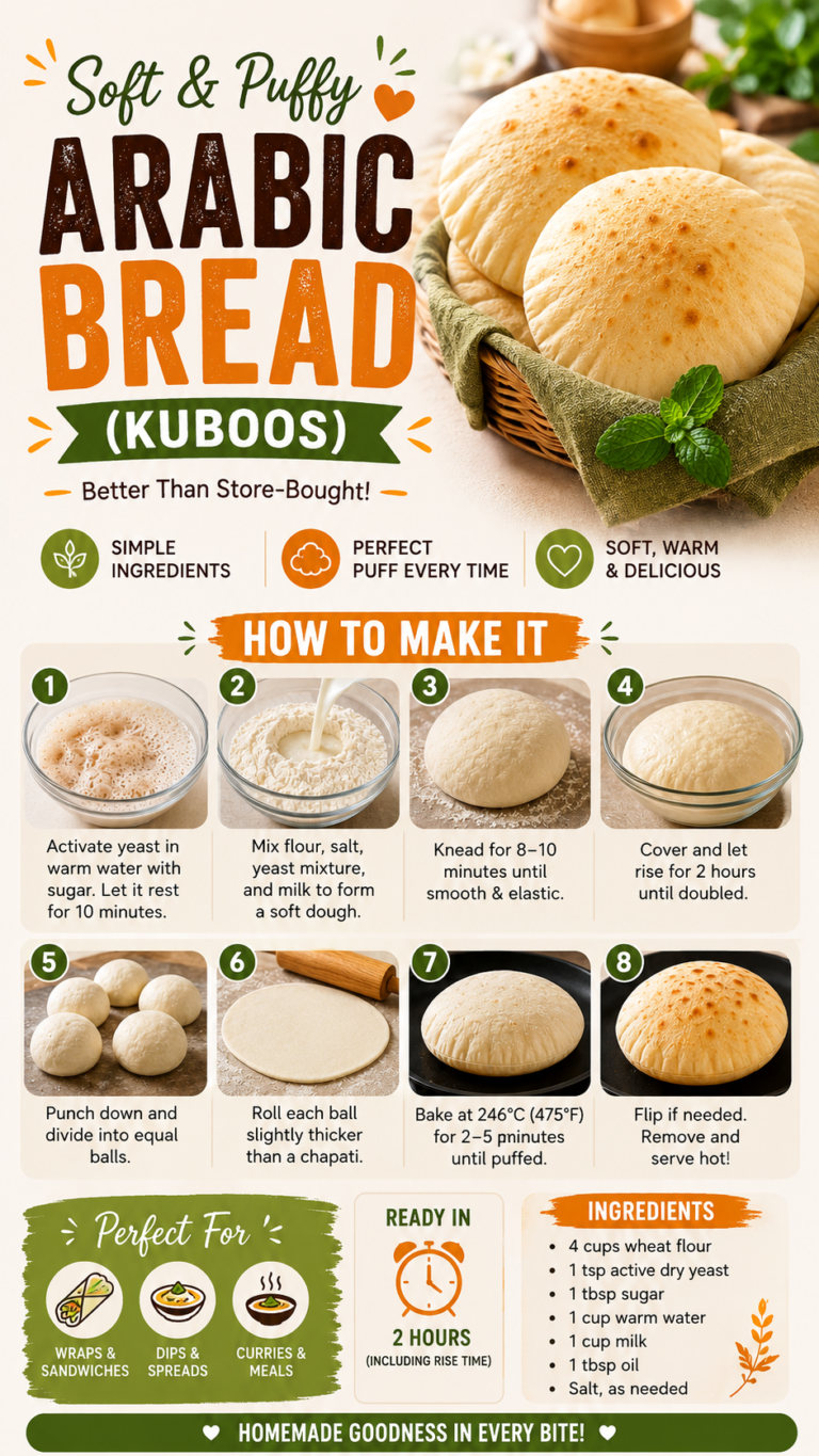 Soft  Puffy Arabic Bread Recipe Kuboos Better Than Store-Bought Save Now