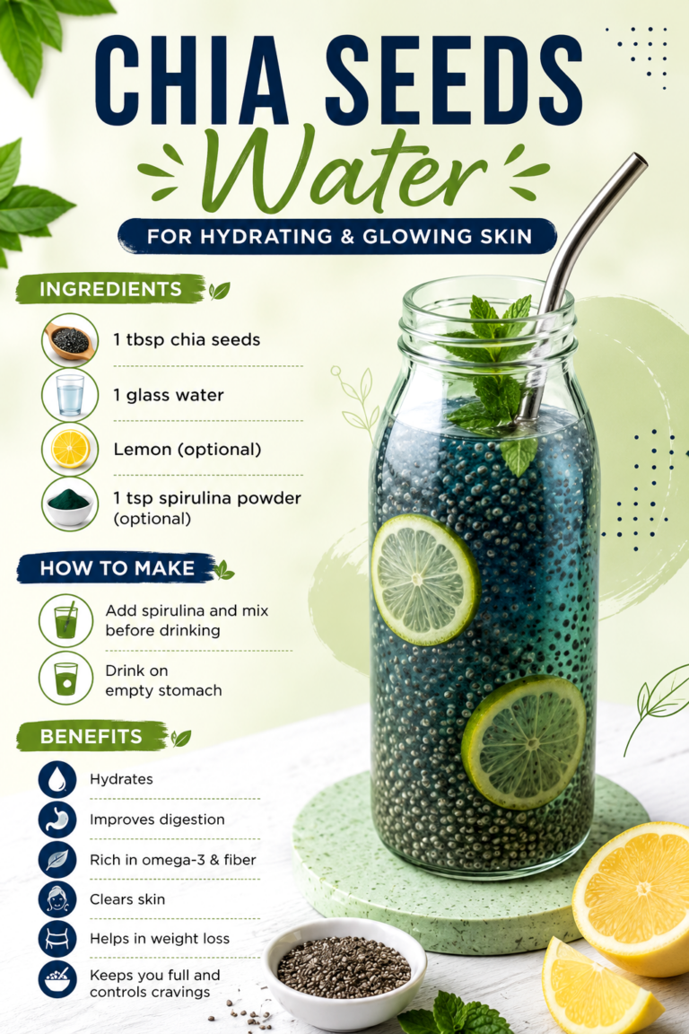 Chia Seed Water Recipe for Glowing Skin, Hydration  Healthy Digestion Naturally