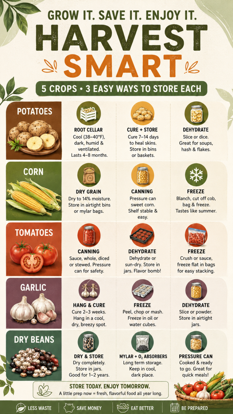Harvest Smart 15 Easy Food Storage Methods for Potatoes, Corn, Tomatoes  More