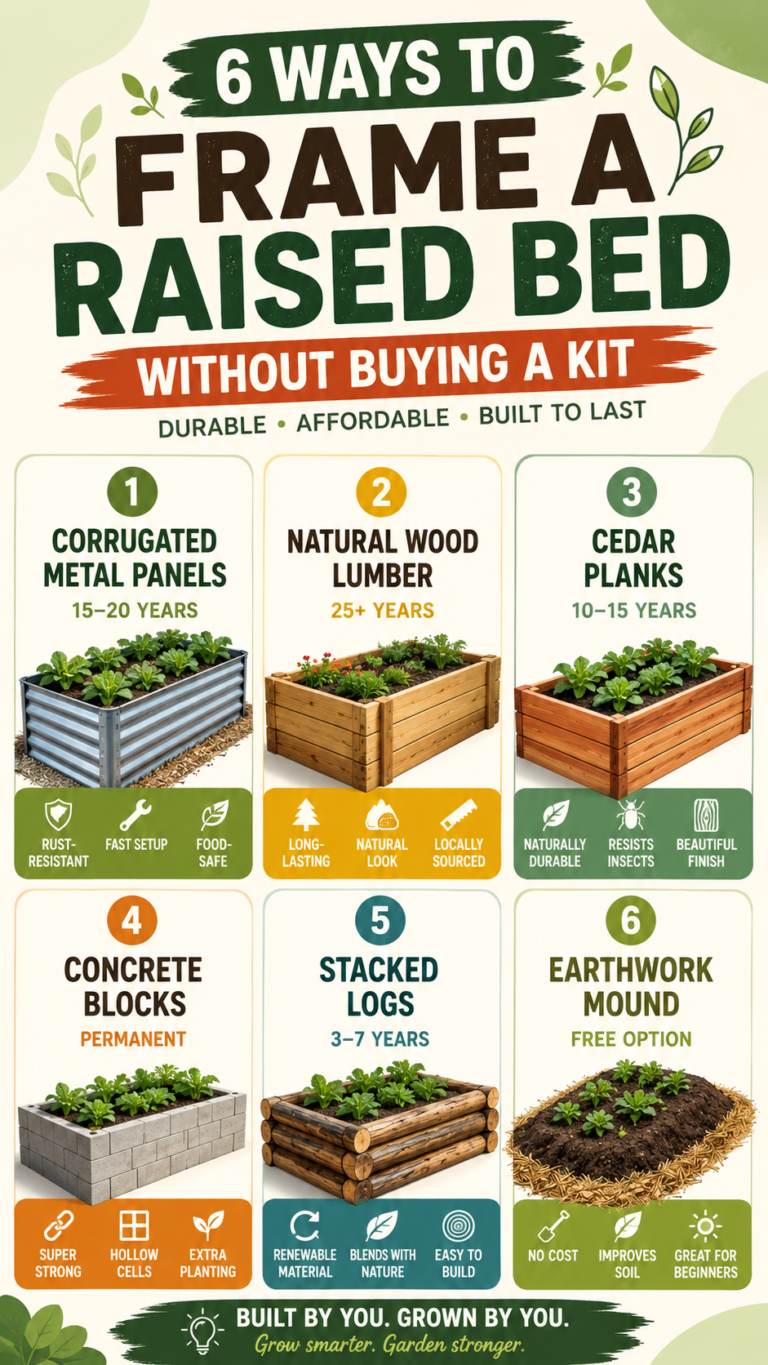 6 DIY Raised Garden Bed Ideas That Last for Years Without Buying a Kit