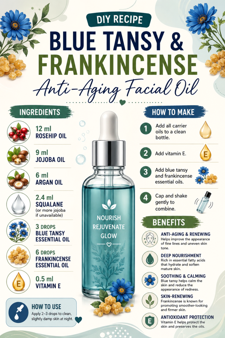 DIY Blue Tansy  Frankincense Facial Oil Recipe for Glowing Youthful Skin
