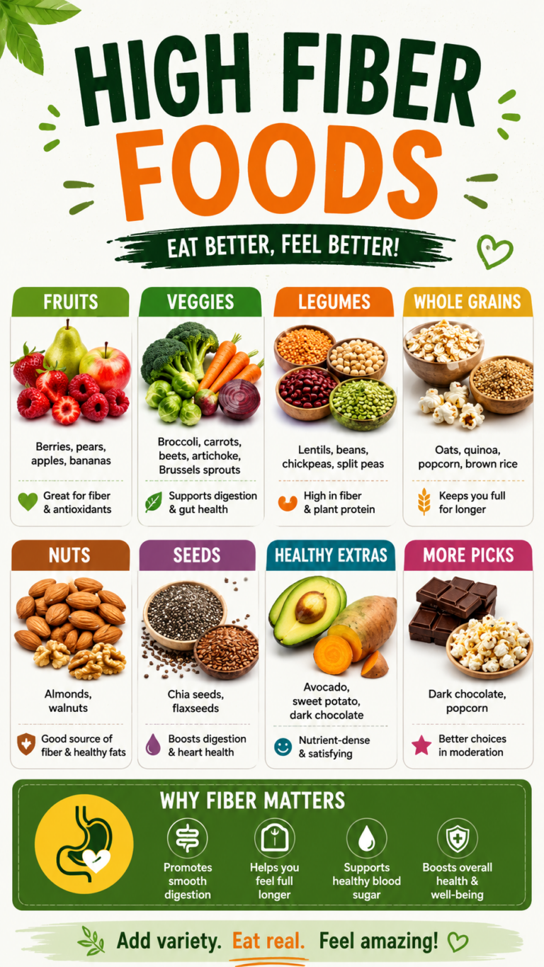 High Fiber Foods Chart Best Fruits, Veggies  Seeds for Gut Health and Weight Loss
