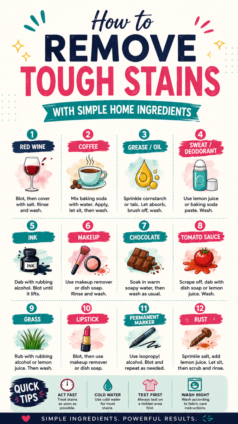 13 Easy Ways to Remove Tough Stains from Clothes with Simple Household Ingredients