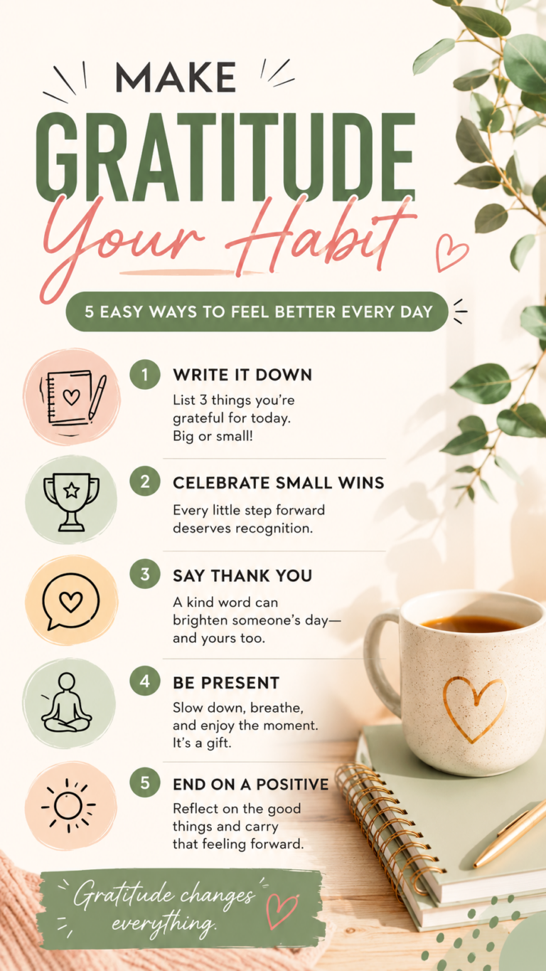 Daily Gratitude Practice 5 Simple Habits to Boost Happiness and Positivity Every Day