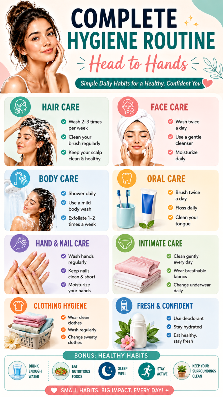 Complete Personal Hygiene Routine Guide for Hair, Skin, Teeth  Daily Self-Care Tips