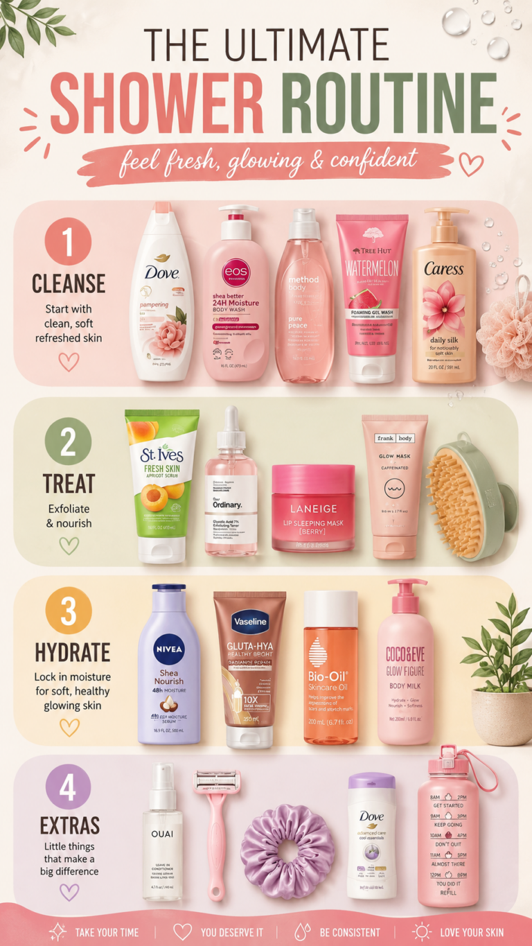 Ultimate Shower Routine for Glowing Skin Cleanse, Exfoliate, Hydrate  Self-Care Tips