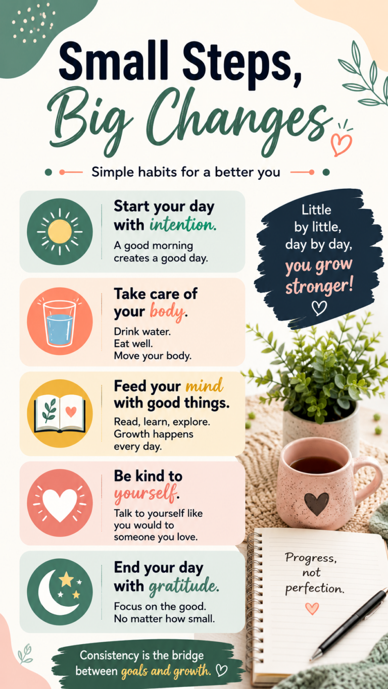 Small Steps, Big Changes Simple Daily Habits for Self-Improvement  Personal Growth