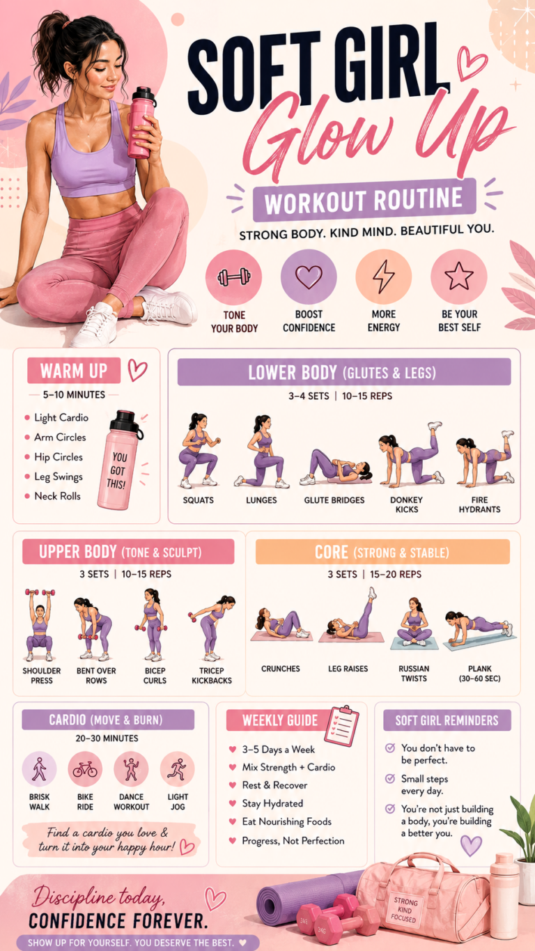 Beginner Soft Girl Workout Routine for Full Body Glow Up  Fitness Motivation Tips