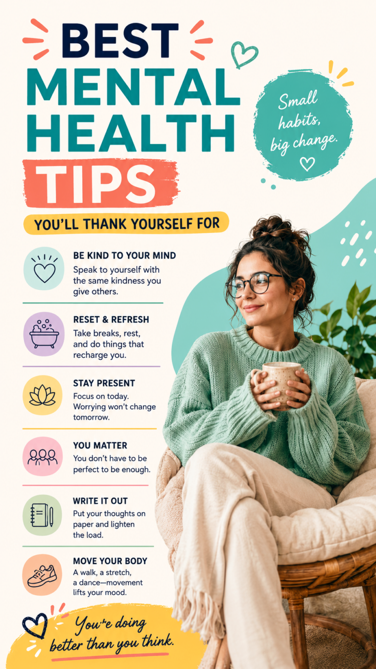 Best Mental Health Tips for Self-Care  Positive Mindset  Daily Wellness Guide