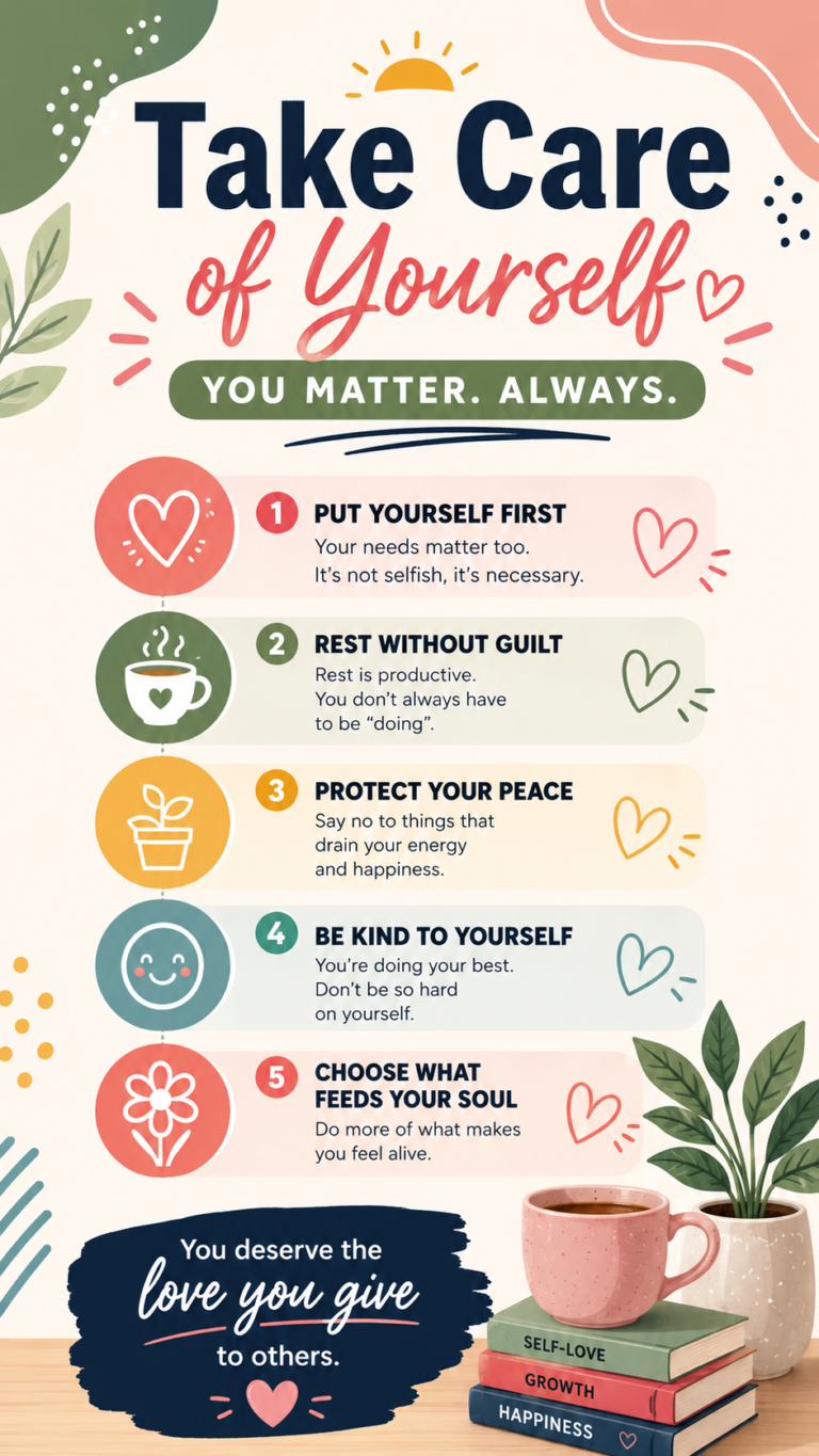 Self Care Tips for Mental Wellness, Self Love Reminder  Daily Positive Habits