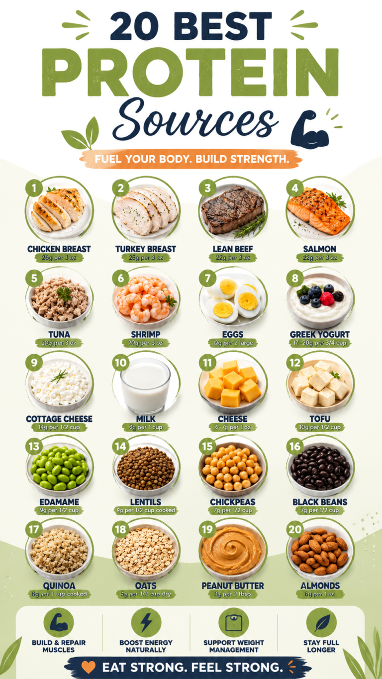 20 High-Protein Foods for Muscle Growth, Energy  Healthy Eating