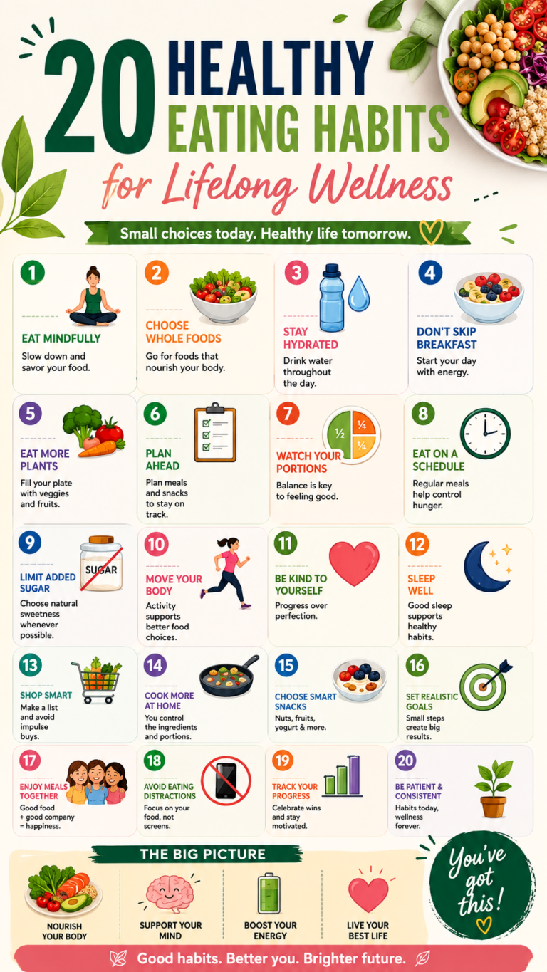 20 Healthy Eating Habits for Lifelong Wellness and Mindful Weight Management