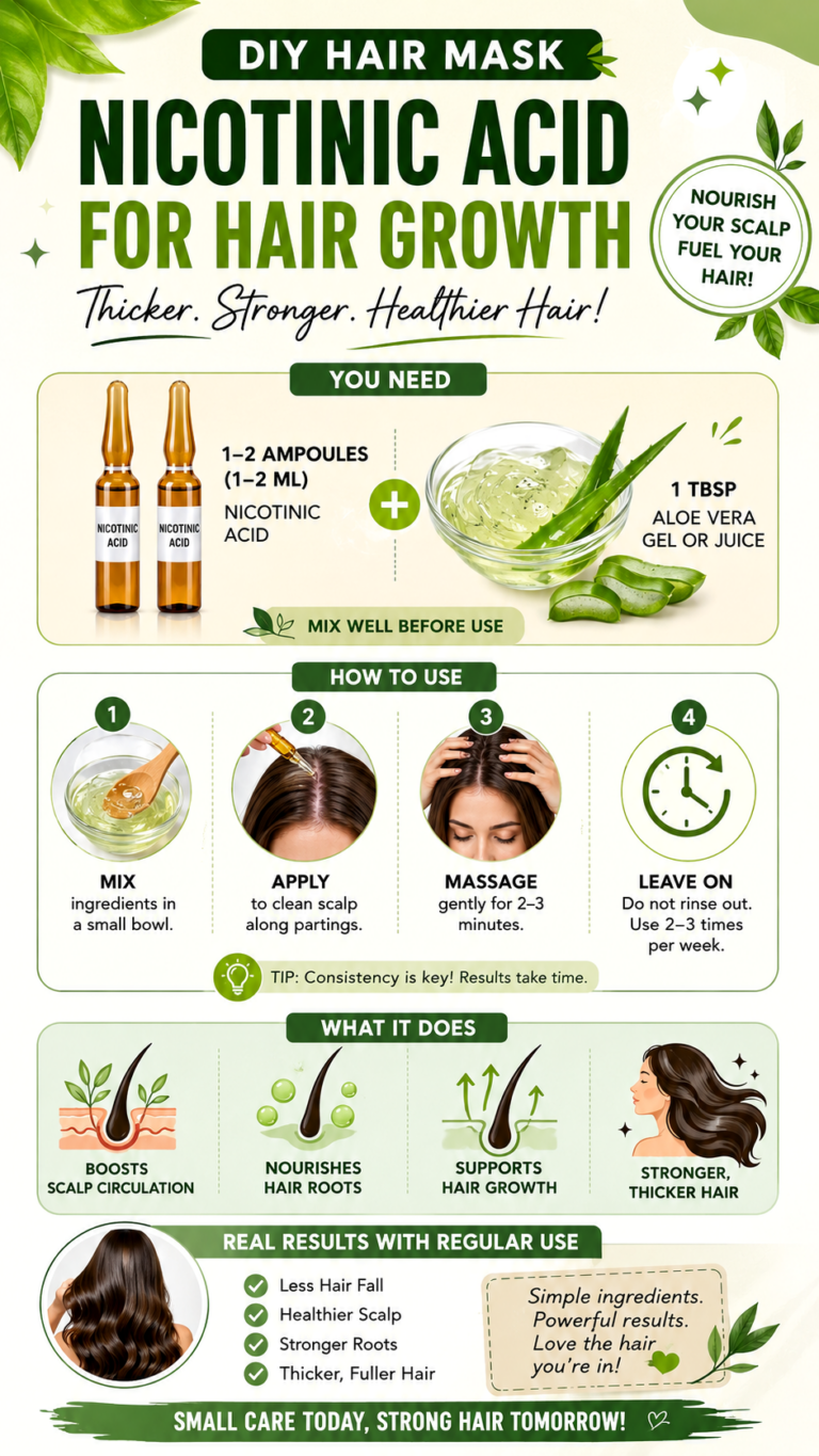 Nicotinic Acid Hair Growth Mask Recipe for Thicker, Stronger Hair