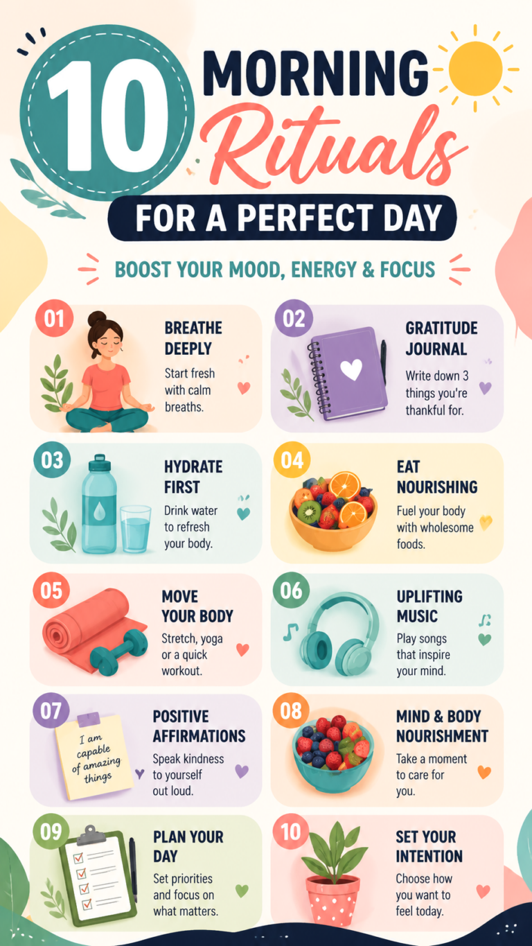 10 Morning Rituals for a Productive Life  Self-Care Routine Ideas