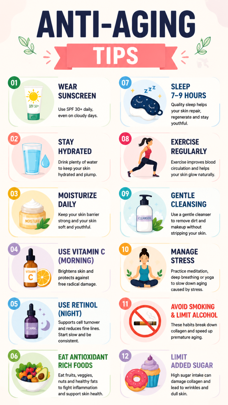 12 Anti-Aging Skincare Tips for Youthful, Glowing Skin Naturally