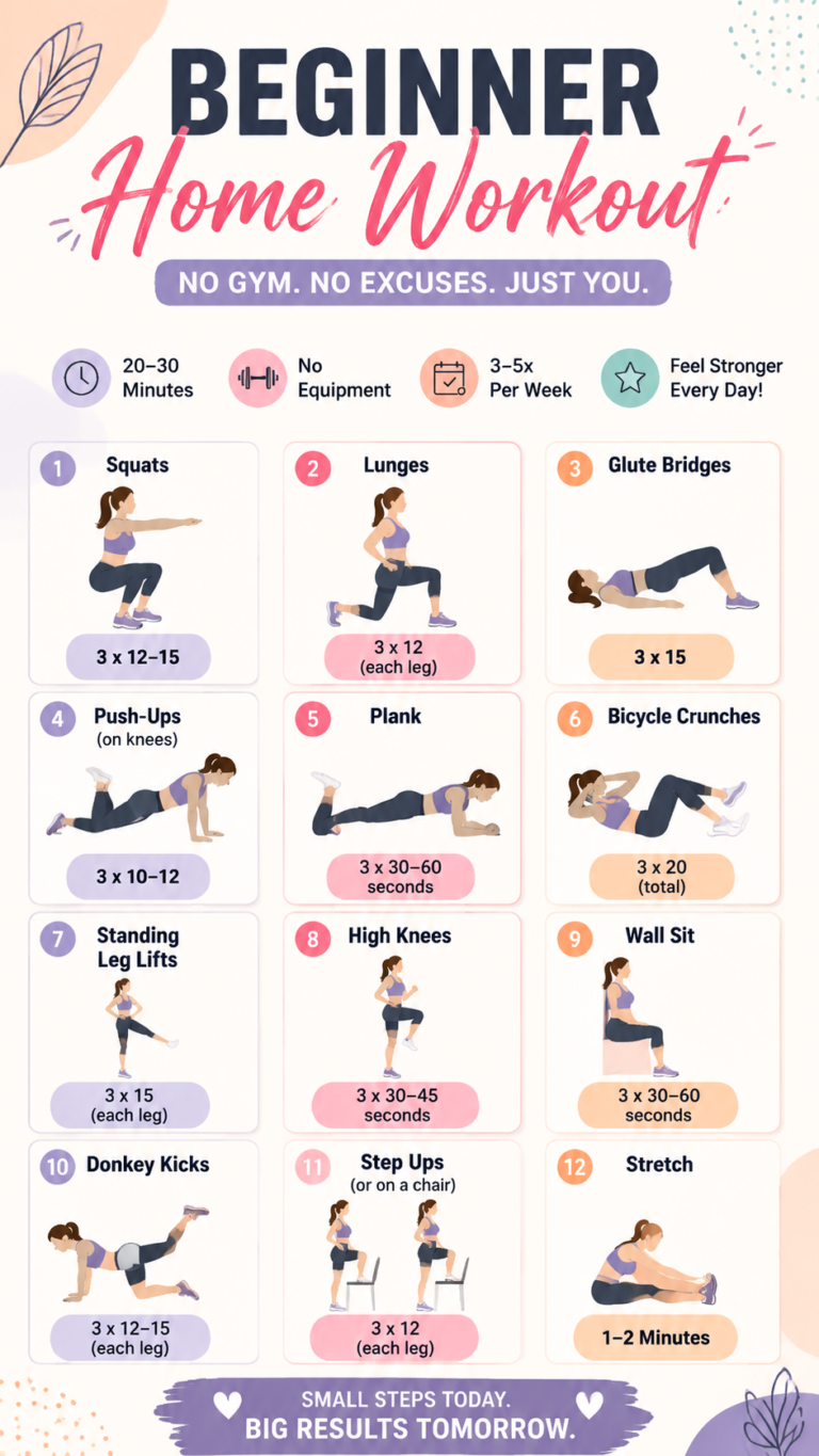 12 Beginner Home Workouts to Transform Your Body  No Gym Needed