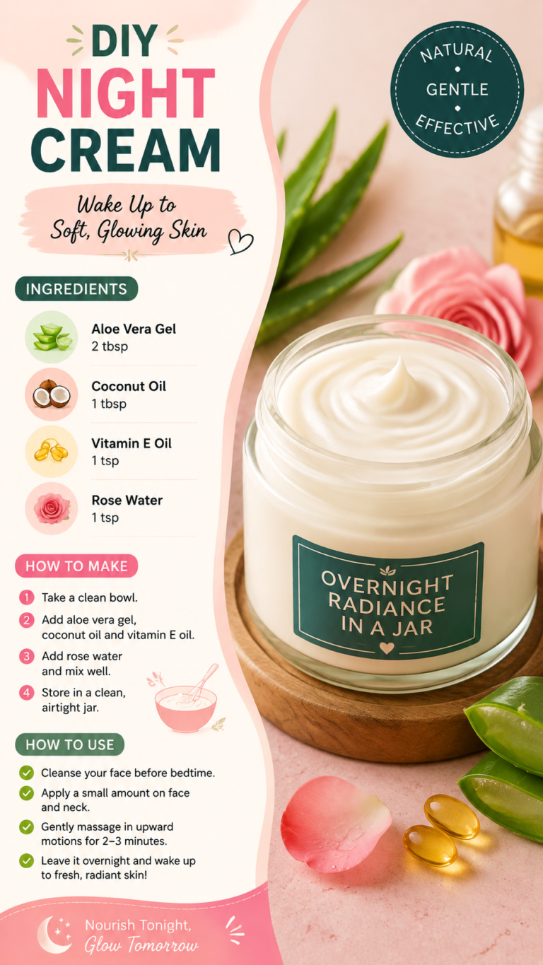 DIY Homemade Night Cream Recipe for Glowing Skin Overnight Naturally