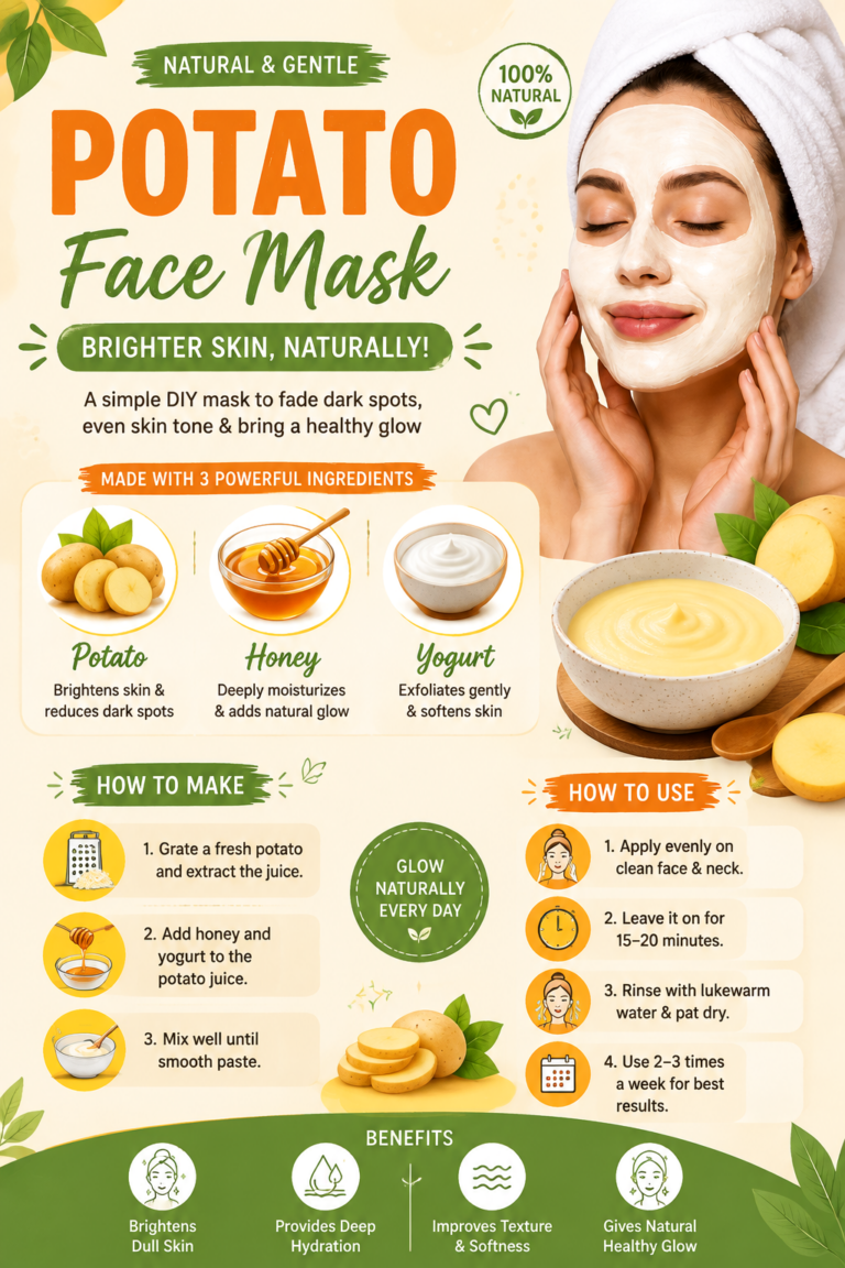 DIY Potato Face Mask for Glowing Skin  Natural Brightening Honey  Yogurt Recipe