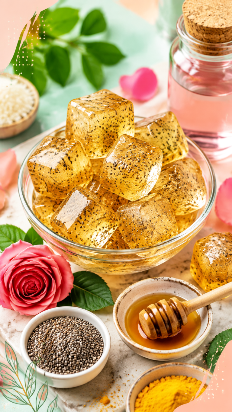 Glowing Skin Ice Cube Remedy  DIY Rice Water Facial Cubes for Natural Glow