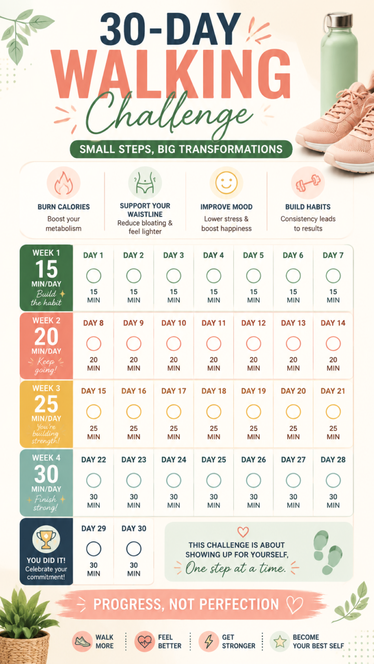 30-Day Walking Challenge for Beginners After Motherhood  Daily Walking Plan
