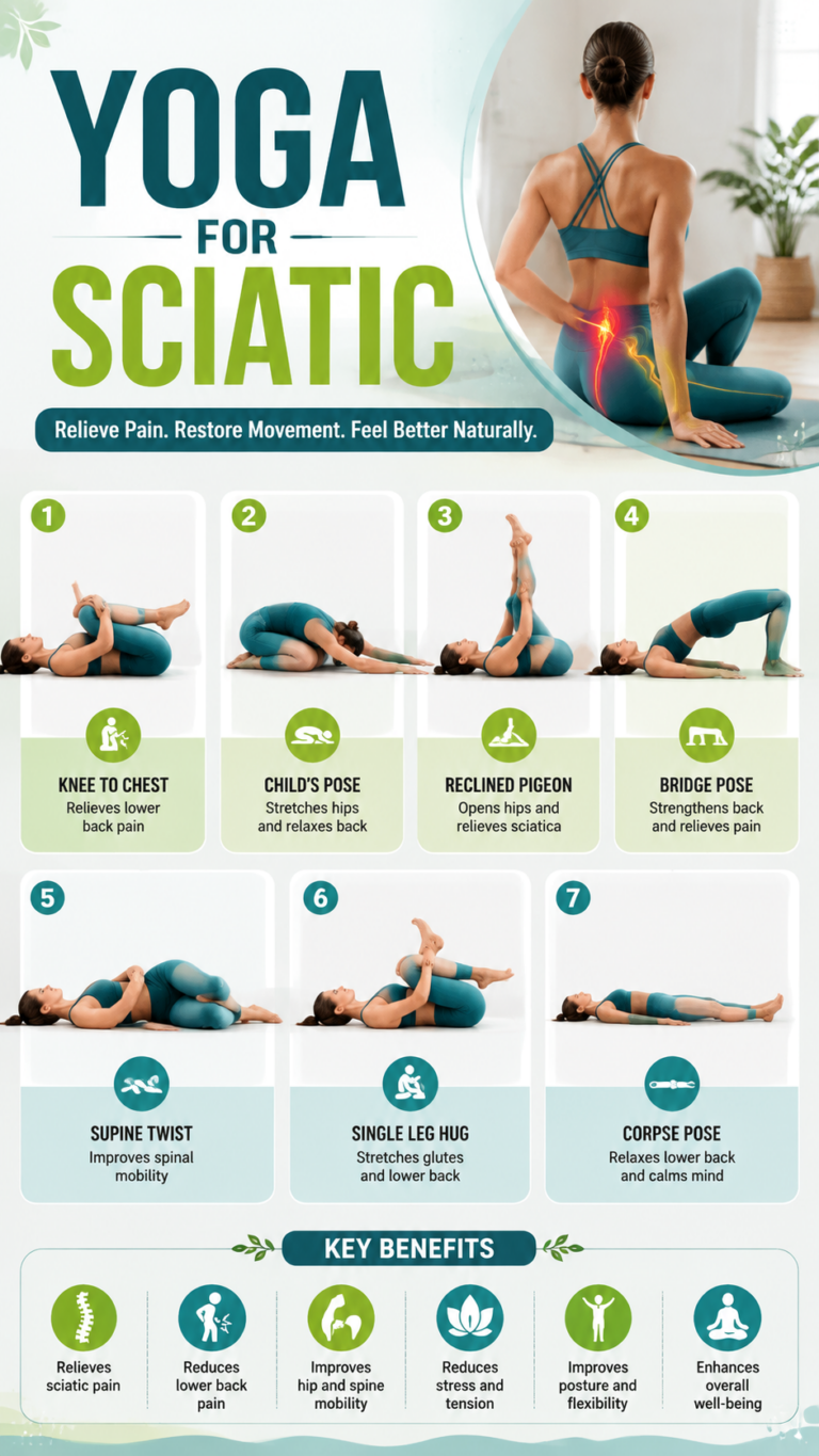 7 Yoga Poses for Sciatica Relief  Gentle Stretches for Lower Back Pain  Mobility