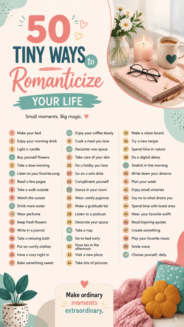 50 Tiny Ways to Romanticize Your Life  Cozy Soft Girl Lifestyle Ideas