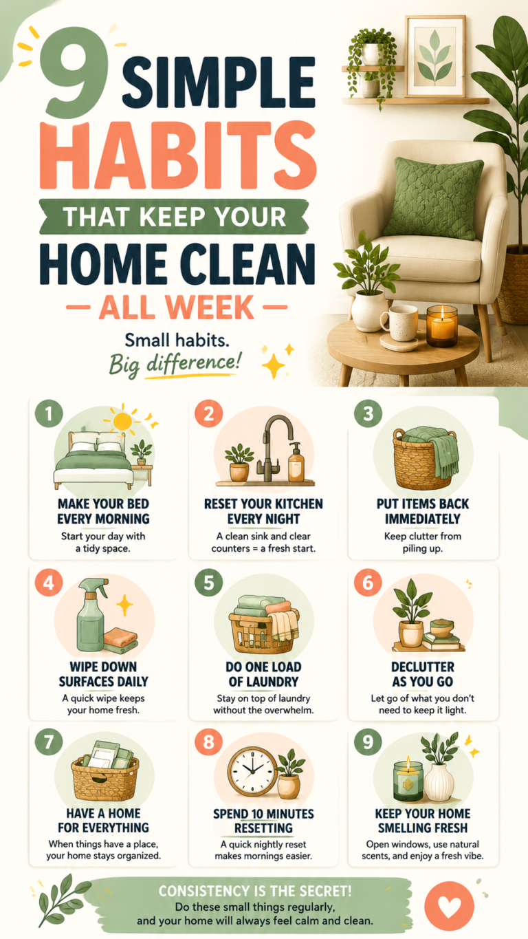 9 Simple Cleaning Habits to Keep Your Home Clean  Organized All Week