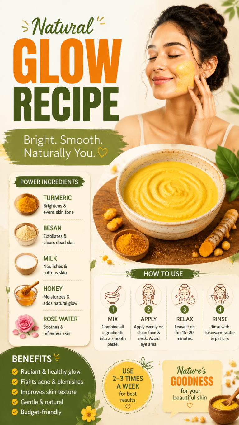 DIY Turmeric Besan Honey Face Pack  Ancient Indian Glow Remedy