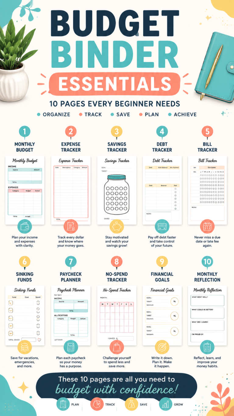 Budget Binder Essentials 10 Must-Have Budget Planner Pages for Beginners
