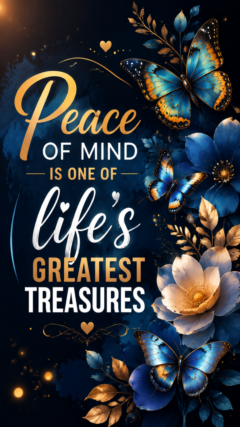 Blue Butterfly Peace of Mind Quote  Beautiful Butterfly Art