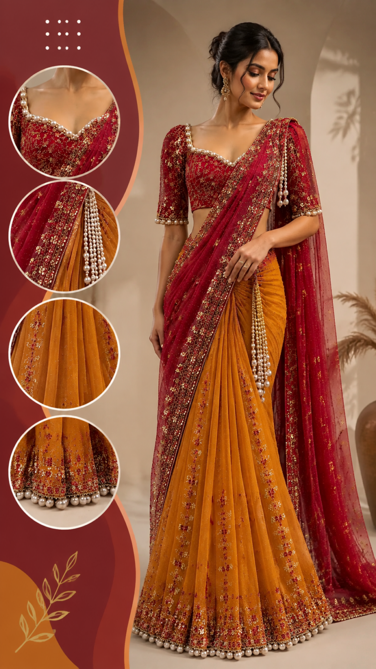 Elegant Desi Saree Style  Modern Traditional Indian Fashion Inspiration