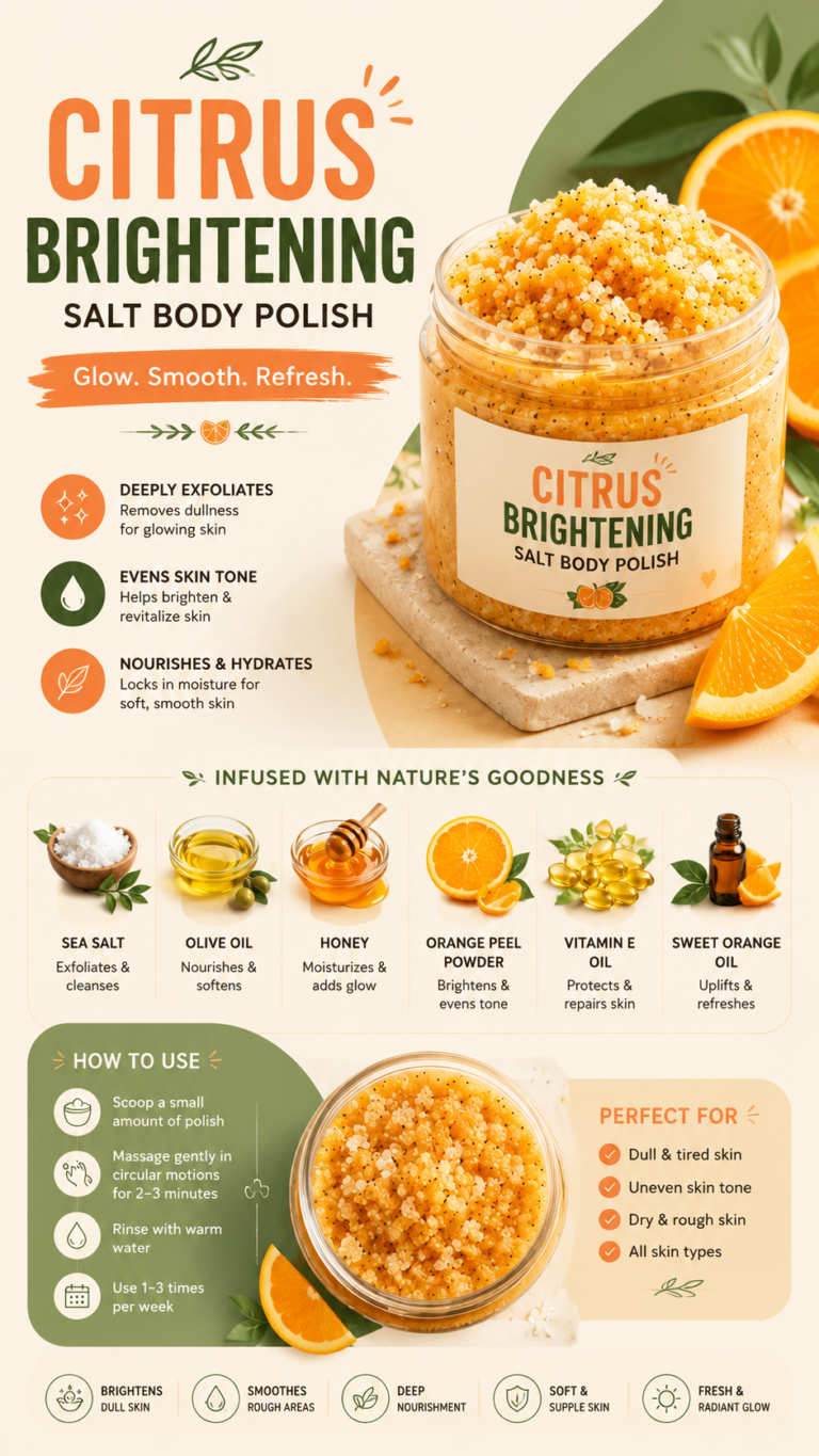 DIY Citrus Brightening Salt Body Scrub Recipe for Smooth Glowing Skin