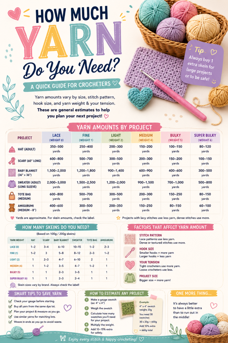 Facebook Crochet Yarn Guide How Much Yarn Do You Need for Every Project
