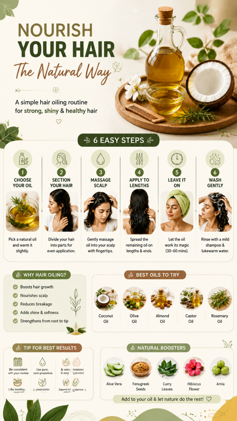 Hair Oiling Routine for Beginners  Natural Guide for Strong  Shiny Hair
