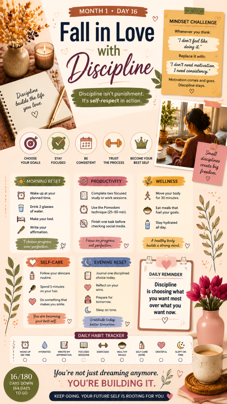 Fall in Love With Discipline   180-Day Glow Up Challenge Day 16
