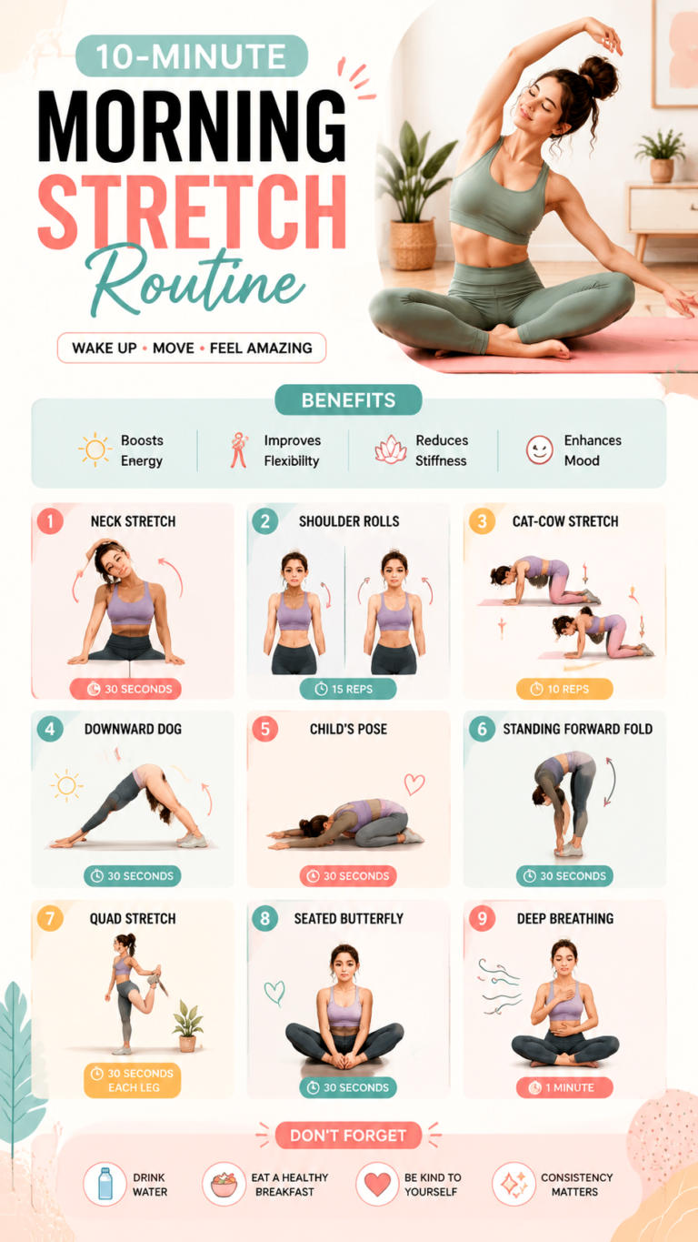 10-Minute Morning Stretch Routine  Full Body Stretch for Flexibility  Energy