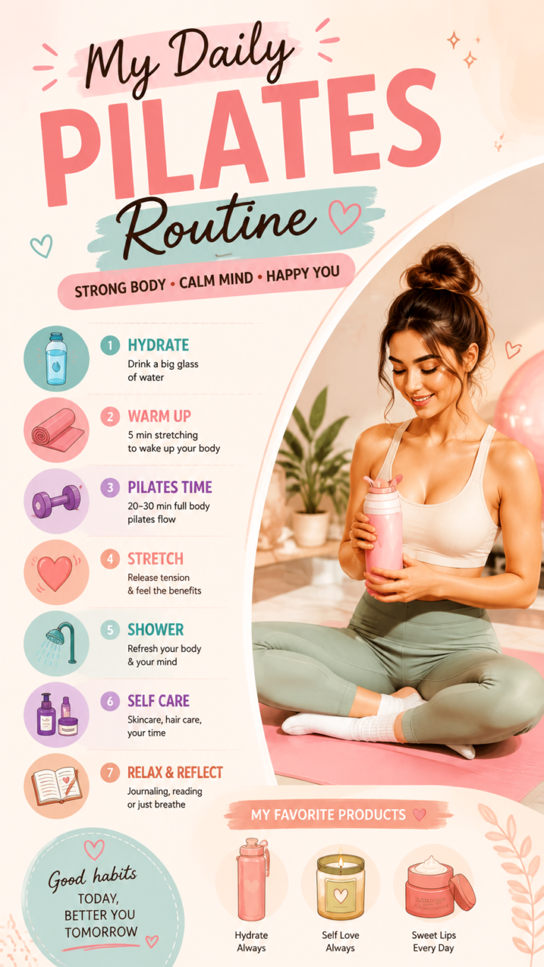Daily Pilates Routine   Healthy Girl Workout for a Strong Body  Happy Mind