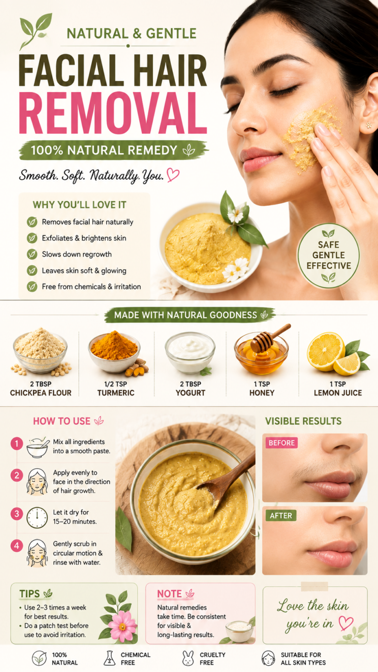 Natural Facial Hair Removal Remedy at Home  Gentle DIY Skin Care Tips