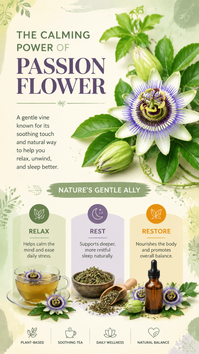 Passionflower Herbal Guide  Passiflora incarnata Botanical Remedy Card