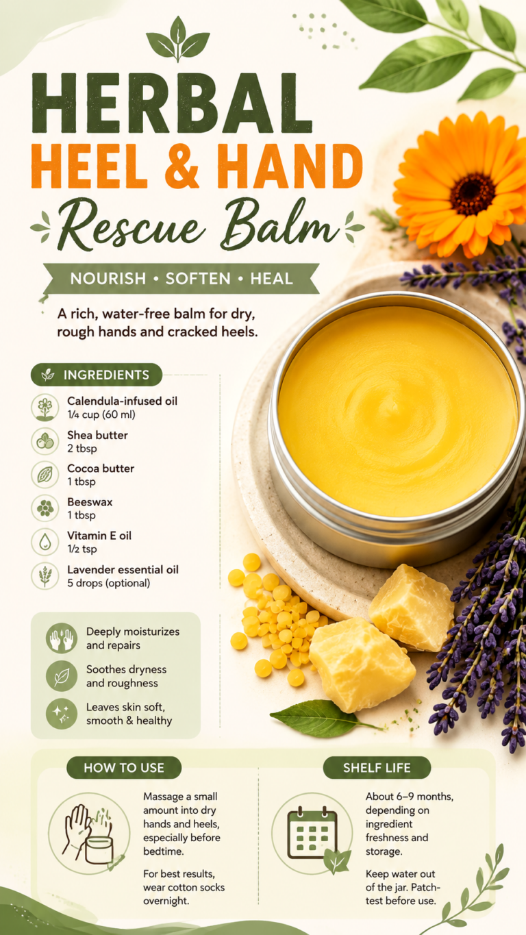 DIY Herbal Heel  Hand Rescue Balm Recipe for Dry Cracked Skin