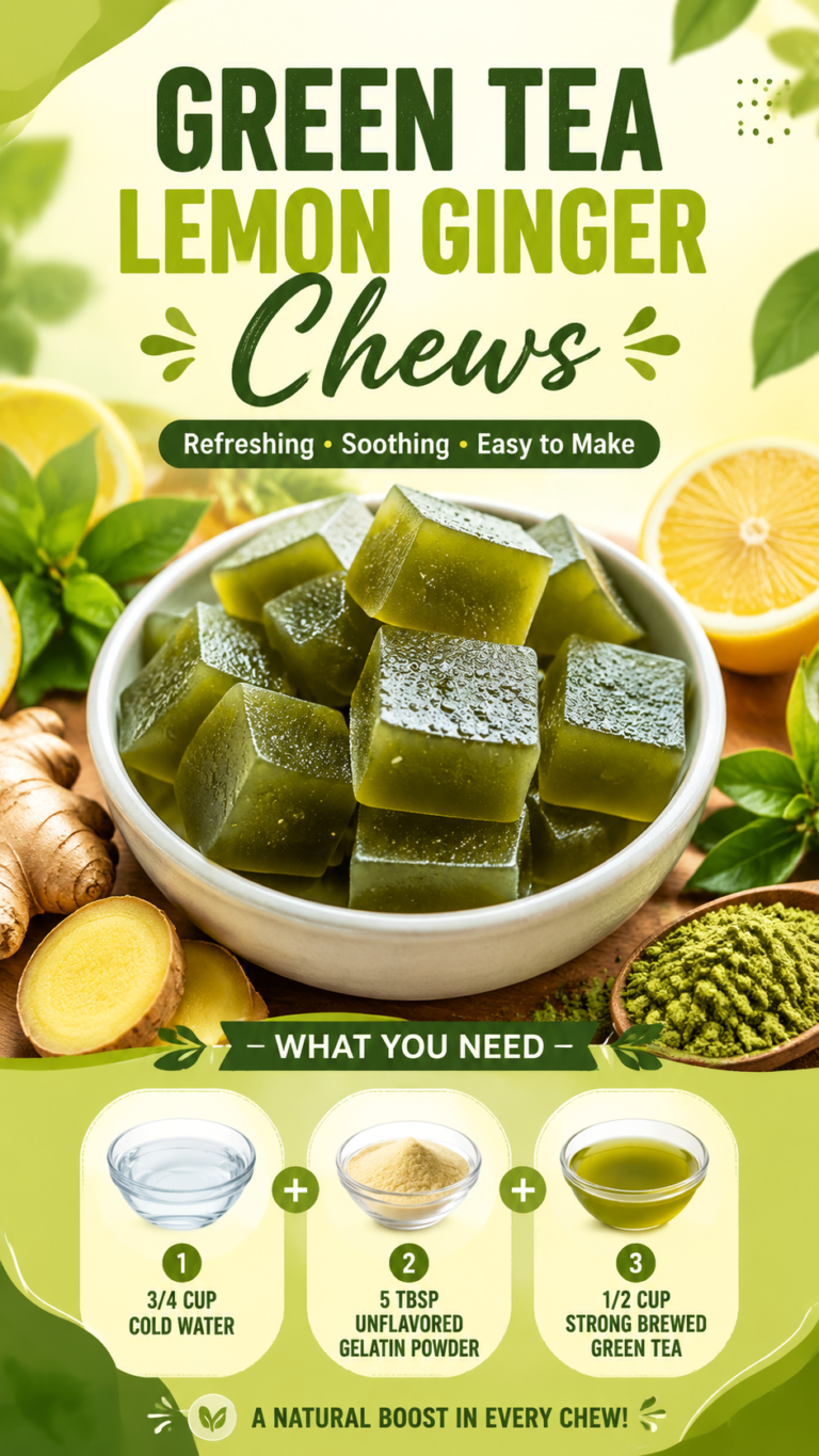 Green Tea Lemon Ginger Chews Recipe  Easy Homemade Wellness Gummies