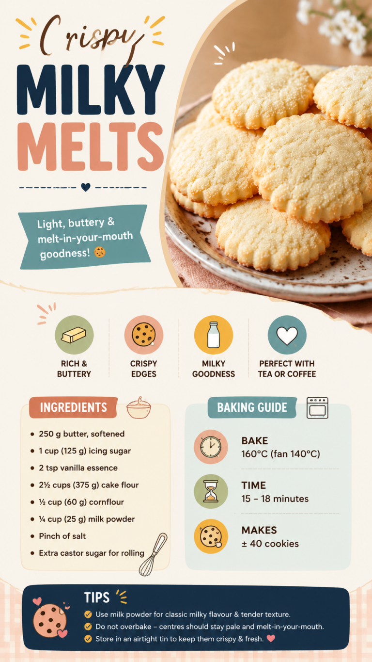 Crispy Milky Melt Cookies Recipe  Buttery Soft Cookies That Melt in Your Mouth