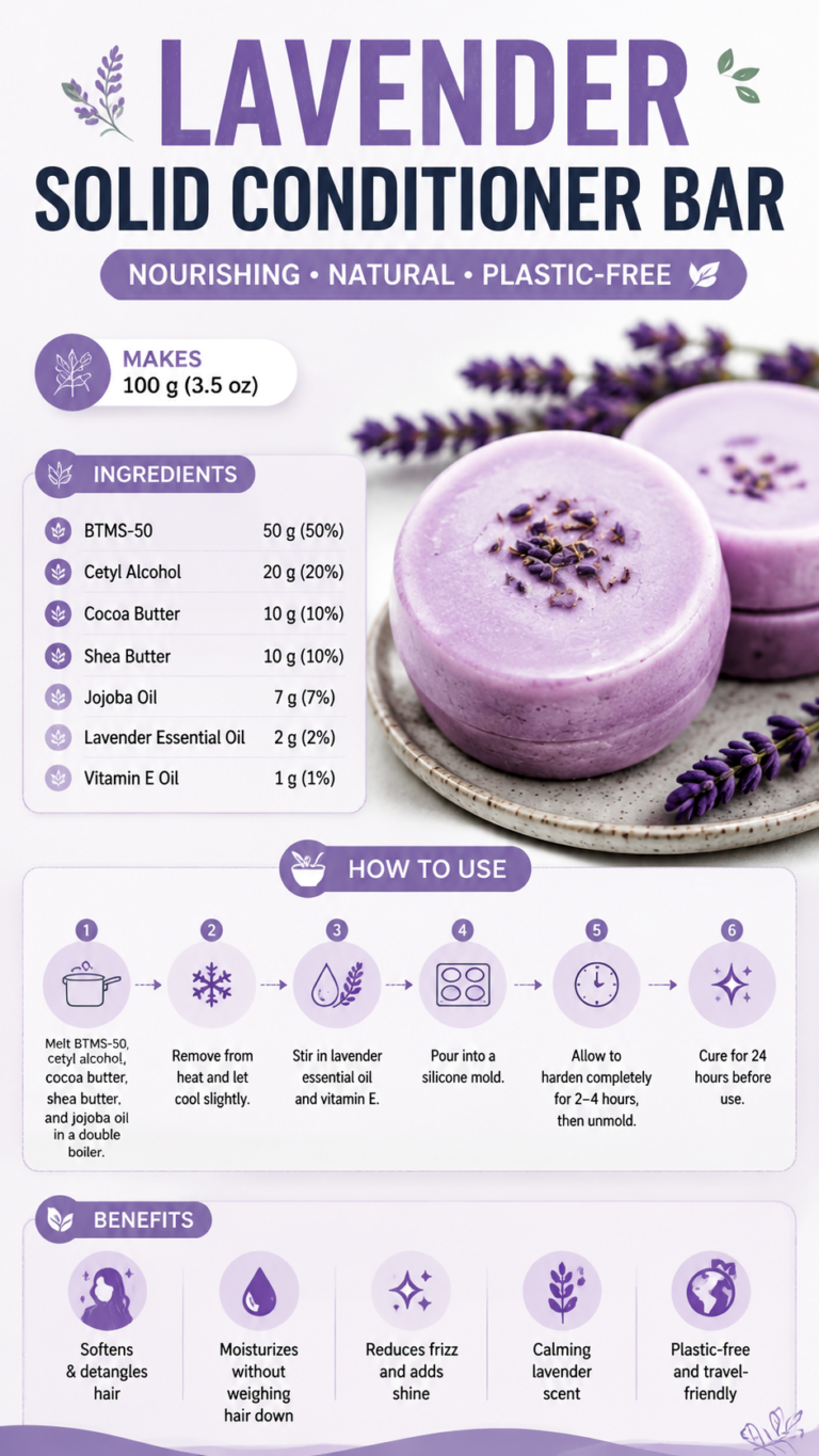 DIY Lavender Solid Conditioner Bar Recipe  Natural Plastic-Free Hair Care