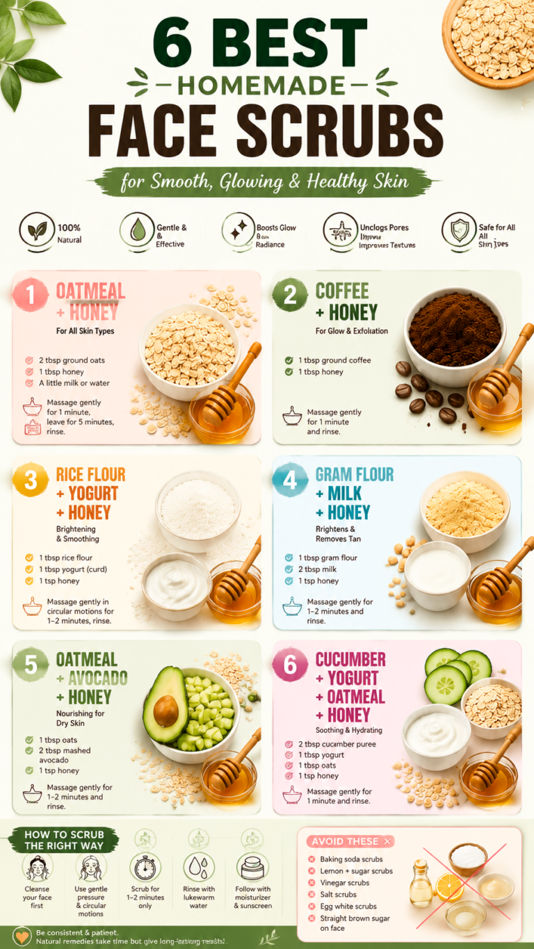 6 Best Homemade Face Scrubs for Smooth, Glowing  Healthy Skin Naturally