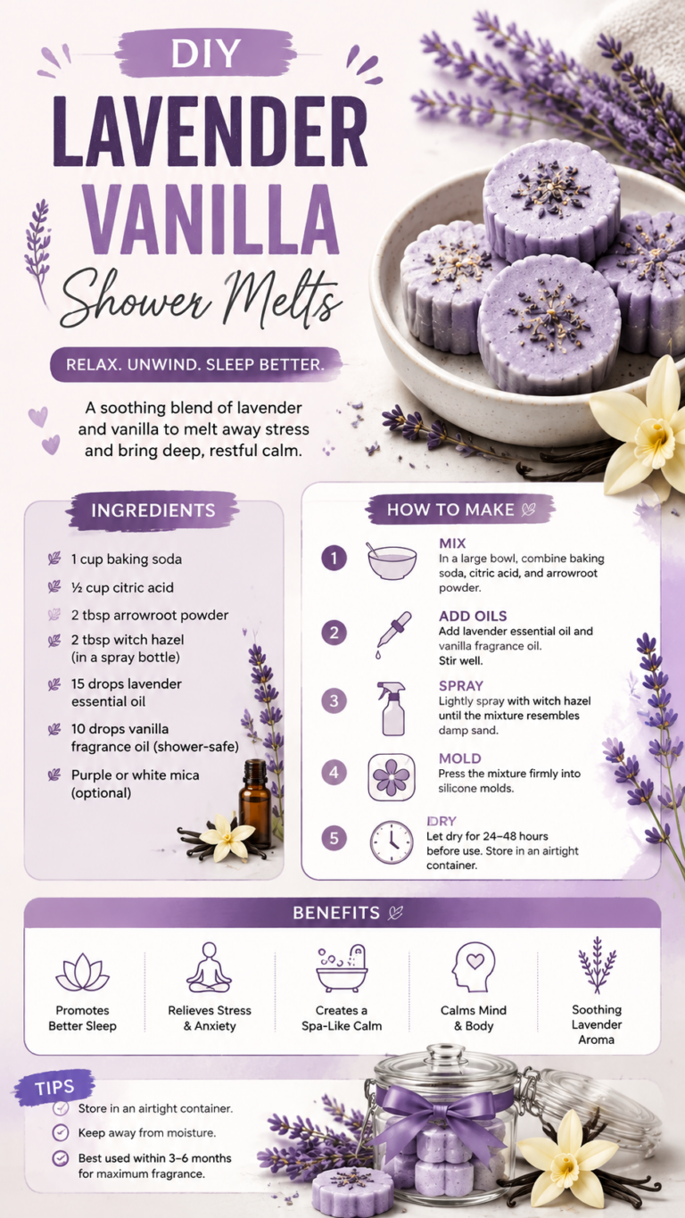 DIY Lavender Vanilla Shower Melts Recipe for Relaxing Spa-Like Showers at Home