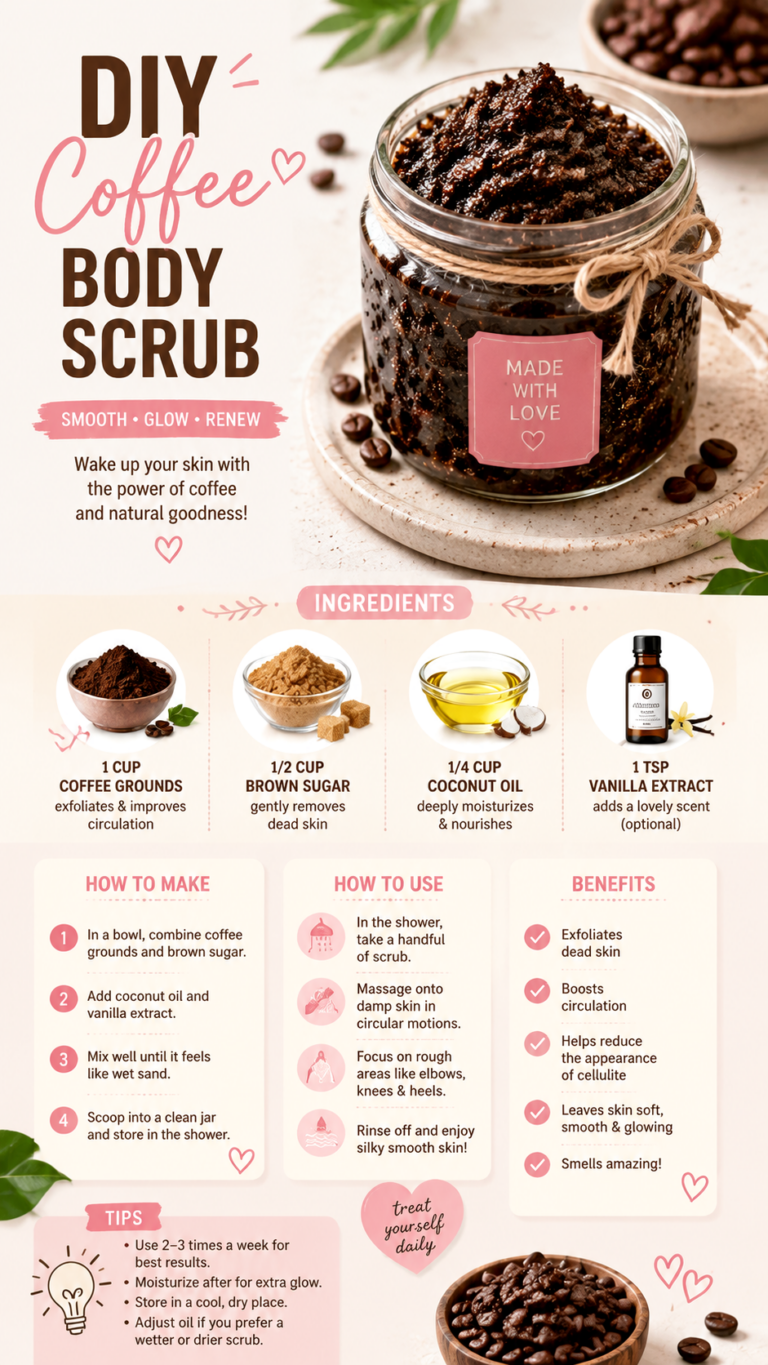 DIY Coffee Body Scrub Recipe for Soft, Smooth  Glowing Skin