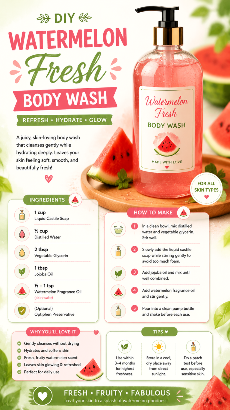 DIY Watermelon Body Wash Recipe  Refreshing Homemade Skin Care Hack