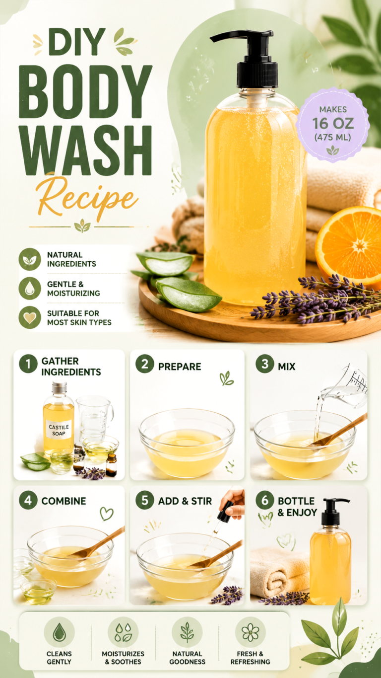 DIY Natural Body Wash Recipe for Soft, Moisturized Skin at Home